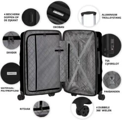 CarryOn Porter ® Kofferset - TSA Trolleyset 3-delig Met OKOBAN - Dubbele Wielen - Zwart 10 CarryOn Porter ® Kofferset - TSA Trolleyset 3-delig Met OKOBAN - Dubbele Wielen - Zwart -Trolley Winkel 1200x1187 2