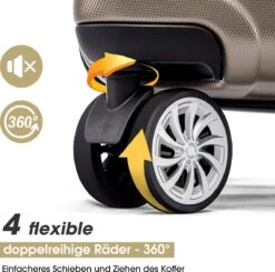 Merax 3-delig Kofferset Met TSA Slot - Trolleyset ABS 40L, 70L & 110 Liter - Goud 14 Merax 3-delig Kofferset Met TSA Slot - Trolleyset ABS 40L, 70L & 110 Liter - Goud -Trolley Winkel 1200x1189 3