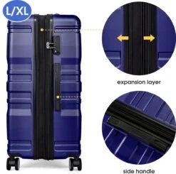 Merax 3-delig Kofferset Met TSA Slot - Trolleyset ABS 40L, 70L & 110 Liter - Blauw 15 Merax 3-delig Kofferset Met TSA Slot - Trolleyset ABS 40L, 70L & 110 Liter - Blauw -Trolley Winkel 1200x1192 1