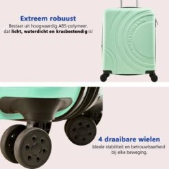 CabinMax Velocity Handbagage Koffer - Uitbreidbaar Trolley 44L - Harde Reiskoffer - 55x40x20/25 Cm - Lichtgewicht - Groot Capaciteit - Mint Groen -Trolley Winkel 1200x1195