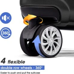 Merax 3-delig Kofferset Met TSA Slot - Trolleyset ABS 40L, 70L & 110 Liter - Zwart -Trolley Winkel 1200x1195 4