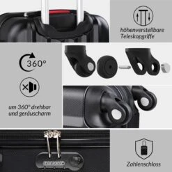 Monzana Koffer Hardcase - Basislijn / M - Zwart 13 Monzana Koffer Hardcase - Basislijn / M - Zwart -Trolley Winkel 1200x1198 13