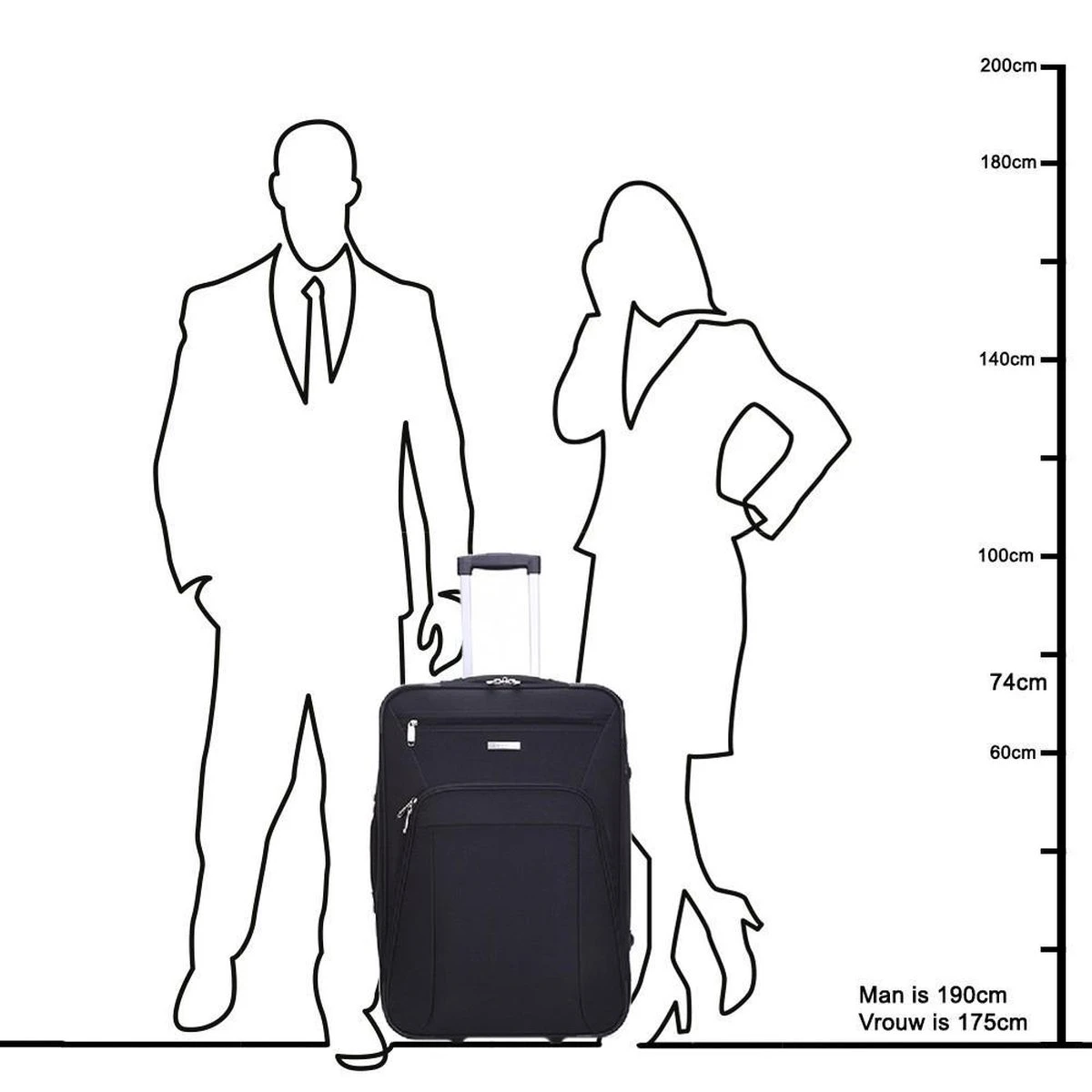 Decent Basic-Line Large Trolley 73 Cm - Donkerblauw 10 Decent Basic-Line Large Trolley 73 Cm - Donkerblauw - Afbeelding 9