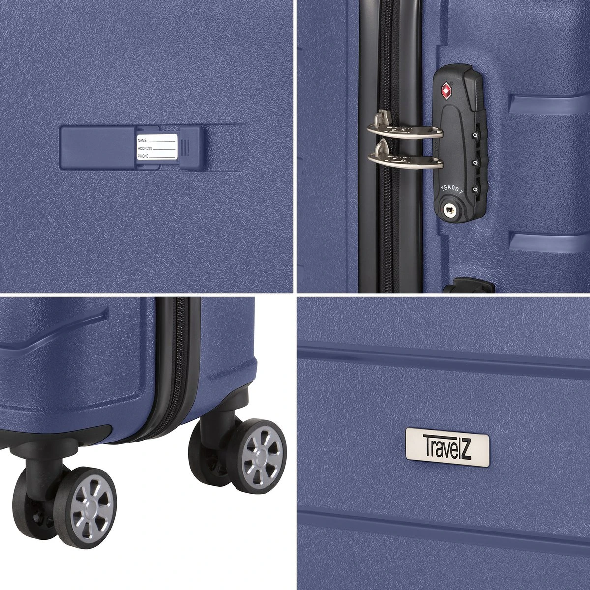 TravelZ Big Bars Kofferset - Trolleyset TSA 2-delig - Handbagage En Groot - Blauw 7 TravelZ Big Bars Kofferset - Trolleyset TSA 2-delig - Handbagage En Groot - Blauw - Afbeelding 5