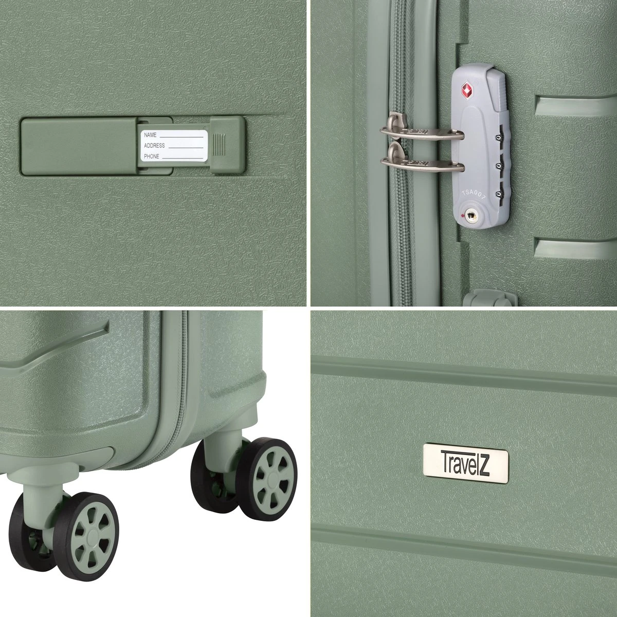 TravelZ Big Bars Kofferset - Trolleyset TSA 2-delig - Handbagage En Groot - Olijf 7 TravelZ Big Bars Kofferset - Trolleyset TSA 2-delig - Handbagage En Groot - Olijf - Afbeelding 5