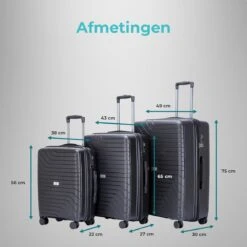Legage Kofferset - Kofferset 3-Delig - Inclusief TSA Sloten - 1 Handbagage Koffer - Trolley - Zwart -Trolley Winkel 1200x1200 1099