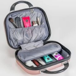 Monzana Hardcase Kofferset 4 Delig - Baseline Beautycase/M/L/XL - Rosé -Trolley Winkel 1200x1200 1117