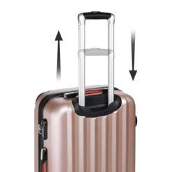 Monzana Hardcase Kofferset 4 Delig - Baseline Beautycase/M/L/XL - Rosé -Trolley Winkel 1200x1200 1119