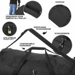 TravelZ Opvouwbare Wieltas | Reistas Op Wielen | 100 Liter | Verbeterd 2022 Model | Zwart -Trolley Winkel 1200x1200 1198