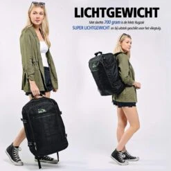 CabinMax Metz Reistas– Handbagage 44L- Rugzak – Schooltas - Backpack 55x40x20cm – Lichtgewicht - Zwart (MZ BK) -Trolley Winkel 1200x1200 1255