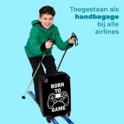 NoBoringSuitcases.com® Koffer - Quote - Gaming - Controller - Boys - Past Binnen 55x40x20 Cm En 55x35x25 Cm - Handbagage - Trolley - Fotokoffer - Cabin Size - Print -Trolley Winkel 1200x1200 13
