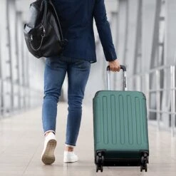 TRVLMORE Koffer - Handbagage - 54x36x20cm - 38L - Donkergroen -Trolley Winkel 1200x1200 1331