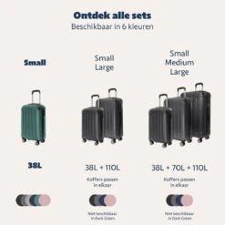 TRVLMORE Koffer - Handbagage - 54x36x20cm - 38L - Donkergroen -Trolley Winkel 1200x1200 1333