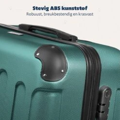 TRVLMORE Koffer - Handbagage - 54x36x20cm - 38L - Donkergroen -Trolley Winkel 1200x1200 1335