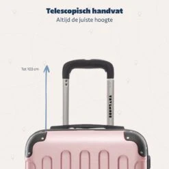 TRVLMORE Koffer - Handbagage - 54x36x20cm - 38L - Roségoud -Trolley Winkel 1200x1200 1338