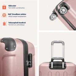 TRVLMORE Koffer - Handbagage - 54x36x20cm - 38L - Roségoud -Trolley Winkel 1200x1200 1344