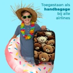 NoBoringSuitcases.com® Koffer - Knuffelbeer - Bruin - Design - Beer - Teddy - Trolley Op Wieltjes - Handbagagekoffer - Past Binnen 55x40x20 Cm En 55x35x25 Cm - Reiskoffers -Trolley Winkel 1200x1200 1479