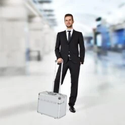 Tectake Business Pilotenkoffer - 39 Cm - Zilver -Trolley Winkel 1200x1200 1483