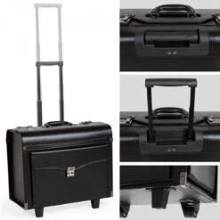 Tectake Business - Pilotenkoffer - 43 Cm - Zwart -Trolley Winkel 1200x1200 1500