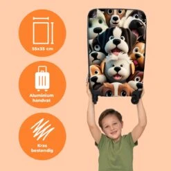 NoBoringSuitcases.com® Koffer - Hond - Dieren - Design - Bruin - Trolley Op Wieltjes - Handbagagekoffer - Past Binnen 55x40x20 Cm En 55x35x25 Cm - Reiskoffers - Fotokoffer -Trolley Winkel 1200x1200 1608