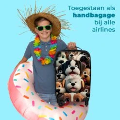 NoBoringSuitcases.com® Koffer - Hond - Dieren - Design - Bruin - Trolley Op Wieltjes - Handbagagekoffer - Past Binnen 55x40x20 Cm En 55x35x25 Cm - Reiskoffers - Fotokoffer -Trolley Winkel 1200x1200 1610