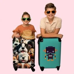 NoBoringSuitcases.com® Koffer - Hond - Dieren - Design - Bruin - Trolley Op Wieltjes - Handbagagekoffer - Past Binnen 55x40x20 Cm En 55x35x25 Cm - Reiskoffers - Fotokoffer -Trolley Winkel 1200x1200 1612