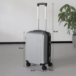 Handbagage Koffer 55cm Zilver 4 Wielen Trolley Met Pin Slot -Trolley Winkel 1200x1200 1616