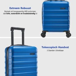 CabinMax Handbagage Koffer - Trolley 30L - Harde Reiskoffer - 45x36x20cm - Lichtgewicht - Groot Capaciteit - Aegean Blue -Trolley Winkel 1200x1200 1623