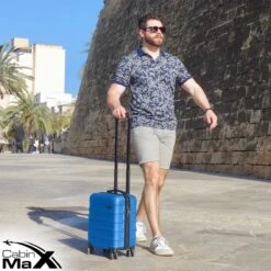 CabinMax Handbagage Koffer - Trolley 30L - Harde Reiskoffer - 45x36x20cm - Lichtgewicht - Groot Capaciteit - Aegean Blue -Trolley Winkel 1200x1200 1626