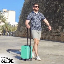 CabinMax Handbagage Koffer - Trolley 30L - Harde Reiskoffer - 45x36x20cm - Lichtgewicht - Groot Capaciteit - Mint Green -Trolley Winkel 1200x1200 1632
