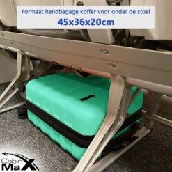 CabinMax Handbagage Koffer - Trolley 30L - Harde Reiskoffer - 45x36x20cm - Lichtgewicht - Groot Capaciteit - Mint Green -Trolley Winkel 1200x1200 1633