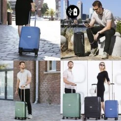 CarryOn Transport Handbagagekoffer - USB Handbagage 55cm - OKOBAN - Dubbele Wielen - Olijf -Trolley Winkel 1200x1200 1670
