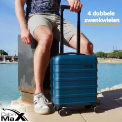 CabinMax Handbagage Koffer - Trolley 30L - Harde Reiskoffer - 45x36x20cm - Lichtgewicht - Groot Capaciteit - Endless Sea -Trolley Winkel 1200x1200 1676