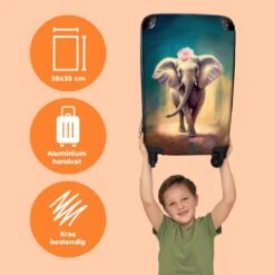 NoBoringSuitcases.com® Koffer - Handbagage Trolley - Olifant - Verf - Bloemen - Portret - Abstract - Reiskoffer Met Wielen - Past Binnen 55x40x20 Cm En 55x35x25 Cm - Koffertje - Fotokoffer -Trolley Winkel 1200x1200 1721