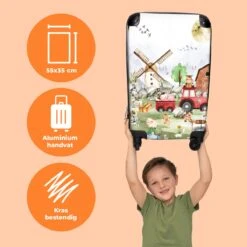 NoBoringSuitcases.com® Koffer - Boerderij - Dieren - Trekker - Jongens - Past Binnen 55x40x20 Cm En 55x35x25 Cm - Handbagage - Trolley - Fotokoffer - Cabin Size - Print -Trolley Winkel 1200x1200 1735