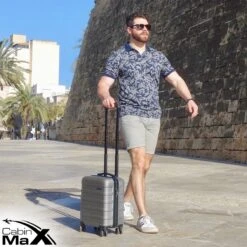 CabinMax Handbagage Koffer - Trolley 30L - Harde Reiskoffer - 45x36x20cm - Lichtgewicht - Groot Capaciteit - Steel Grey -Trolley Winkel 1200x1200 1754