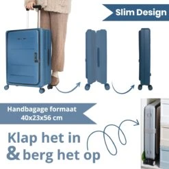 Asyam Units- Handbagage- Invouwbaar- Koffer- Koffer 38L- Spinner Wielen- TSA Slot- Lichtgewicht- Blauw -Trolley Winkel 1200x1200 1809