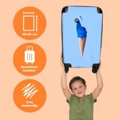 NoBoringSuitcases.com® Koffer - Reiskoffer Met Wielen - Pauw - IJshoorntjes - Blauw - IJs - Vogel - Handbagage Trolley - Past Binnen 55x40x20 Cm En 55x35x25 Cm - Fotokoffer -Trolley Winkel 1200x1200 1918