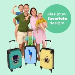NoBoringSuitcases.com® Koffer - Reiskoffer Met Wielen - Pauw - IJshoorntjes - Blauw - IJs - Vogel - Handbagage Trolley - Past Binnen 55x40x20 Cm En 55x35x25 Cm - Fotokoffer -Trolley Winkel 1200x1200 1923