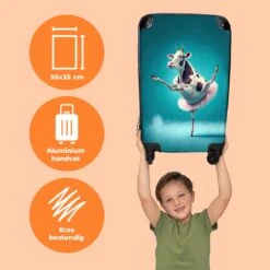 NoBoringSuitcases.com® Koffer - Koe - Ballet - Rok - Portret - Dieren - Trolley Op Wieltjes - Handbagagekoffer - Past Binnen 55x40x20 Cm En 55x35x25 Cm - Reiskoffer -Trolley Winkel 1200x1200 1954
