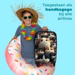 NoBoringSuitcases.com® Koffer - Handbagagekoffer - Kat - Dieren - Poes - Patronen - Trolley Op Wieltjes - Past Binnen 55x40x20 Cm En 55x35x25 Cm - Reiskoffers -Trolley Winkel 1200x1200 1979