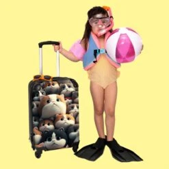 NoBoringSuitcases.com® Koffer - Handbagagekoffer - Kat - Dieren - Poes - Patronen - Trolley Op Wieltjes - Past Binnen 55x40x20 Cm En 55x35x25 Cm - Reiskoffers -Trolley Winkel 1200x1200 1980