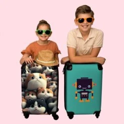 NoBoringSuitcases.com® Koffer - Handbagagekoffer - Kat - Dieren - Poes - Patronen - Trolley Op Wieltjes - Past Binnen 55x40x20 Cm En 55x35x25 Cm - Reiskoffers -Trolley Winkel 1200x1200 1981
