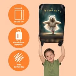 NoBoringSuitcases.com® Koffer - Beer - Rok - Ballet - Licht - Portret - Trolley Op Wieltjes - Reiskoffer - Past Binnen 55x40x20 Cm En 55x35x25 Cm - Handbagagekoffer - Fotokoffer -Trolley Winkel 1200x1200 1985