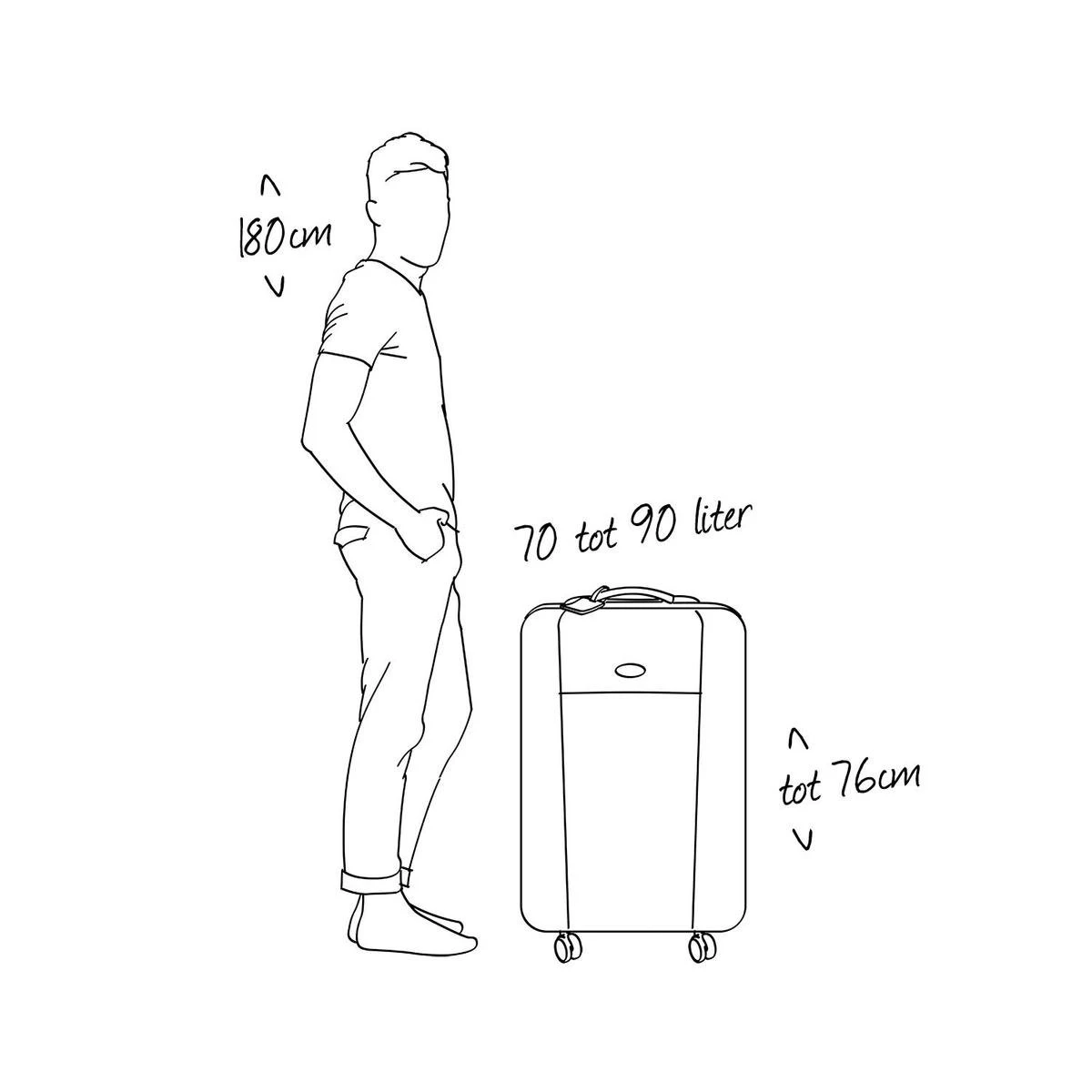Decent Basic-Line Large Trolley 73 Cm - Donkerblauw 11 Decent Basic-Line Large Trolley 73 Cm - Donkerblauw - Afbeelding 10
