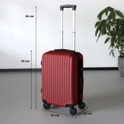 Handbagage Koffer 55cm Rood 4 Wielen Trolley Met Pin Slot -Trolley Winkel 1200x1200 219