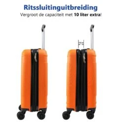 CabinMax Velocity Handbagage Koffer - Uitbreidbaar Trolley 44L - Harde Reiskoffer - 55x40x20/25 Cm - Lichtgewicht - Groot Capaciteit - Oranje -Trolley Winkel 1200x1200 236