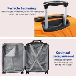 CabinMax Velocity Handbagage Koffer - Uitbreidbaar Trolley 44L - Harde Reiskoffer - 55x40x20/25 Cm - Lichtgewicht - Groot Capaciteit - Oranje -Trolley Winkel 1200x1200 238