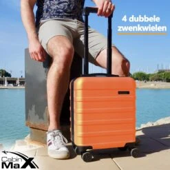 CabinMax Handbagage Koffer - Trolley 30L - Harde Reiskoffer - 45x36x20cm - Lichtgewicht - Groot Capaciteit - Oranje 14 CabinMax Handbagage Koffer - Trolley 30L - Harde Reiskoffer - 45x36x20cm - Lichtgewicht - Groot Capaciteit - Oranje -Trolley Winkel 1200x1200 244