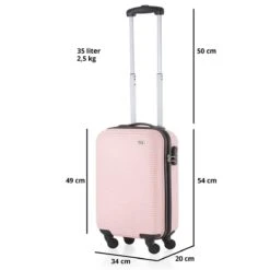 TravelZ Horizon Handbagagekoffer - 54cm Handbagage Trolley Met Gevoerde Binnenkant - Baby Roze -Trolley Winkel 1200x1200 284